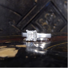 0.71ct Princess Cut Diamond Engagement Ring