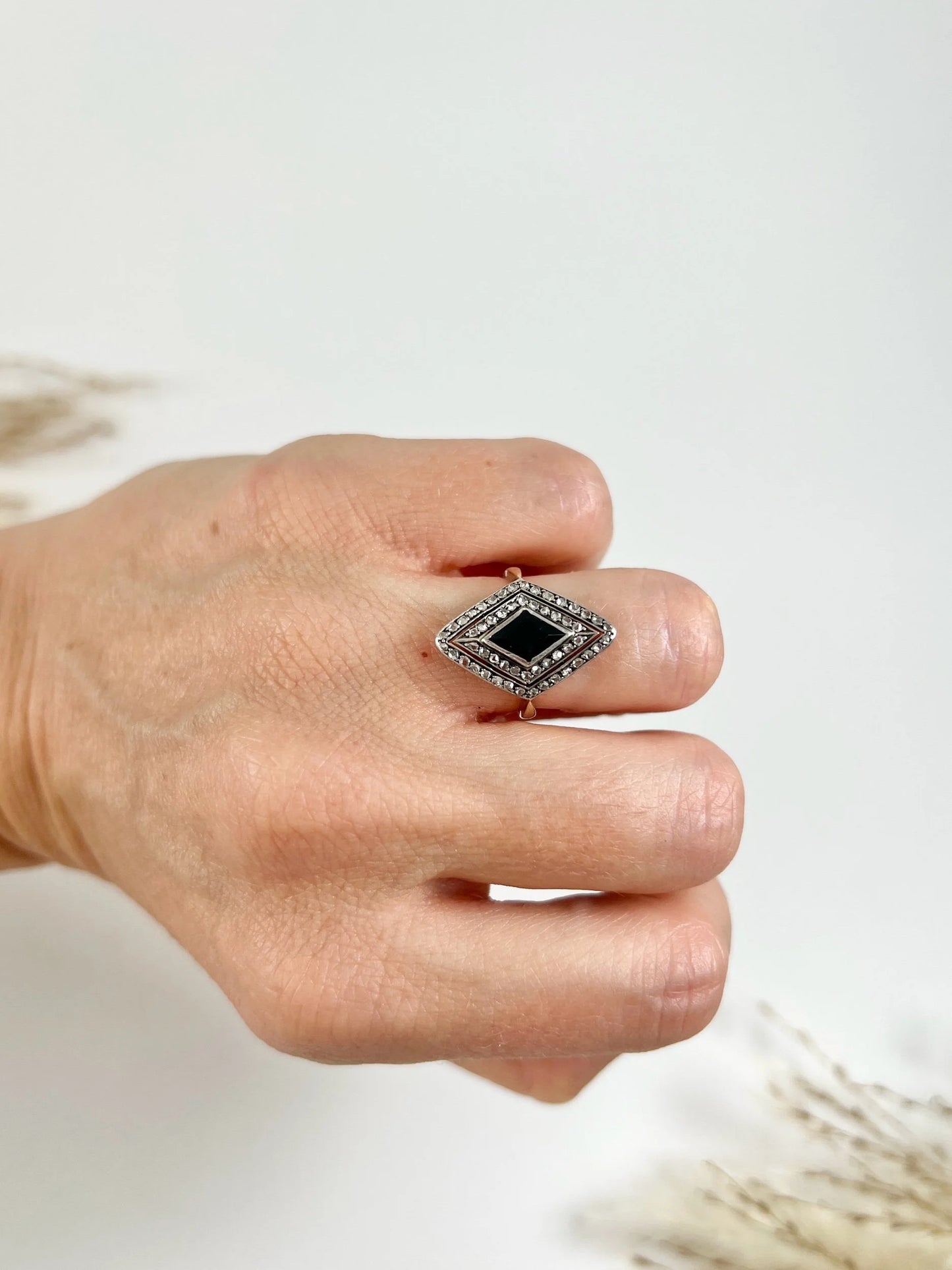 Edwardian 18 Carat Gold Sapphire and Diamond Marquise/Navette Ring, Circa 1900