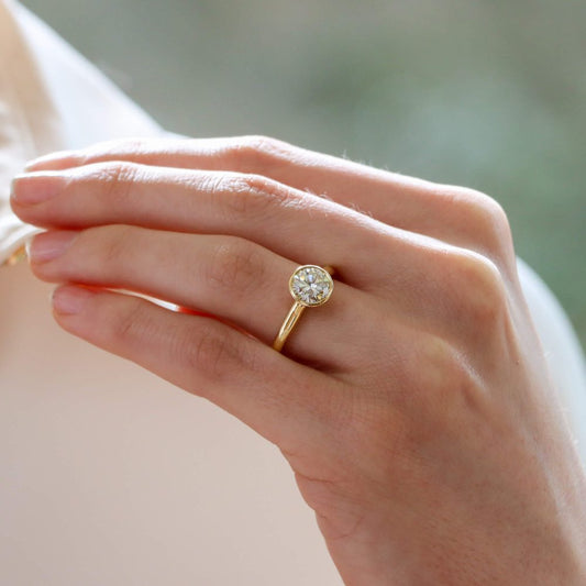 1.38ct Bezel Set Diamond Solitaire Engagement Ring in 18ct Yellow Gold