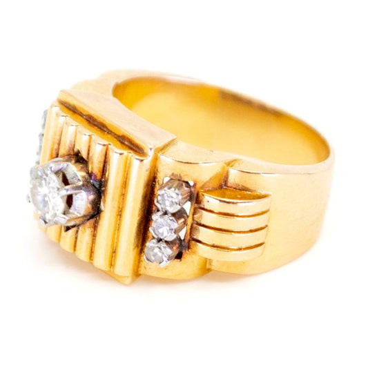 Retro Gold and Diamond Ring