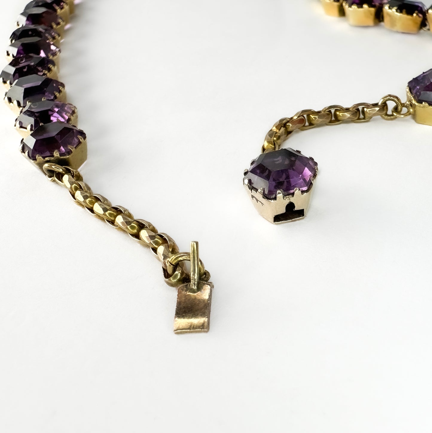 Victorian Antique Amethyst Necklace with Clover Cluster Drop