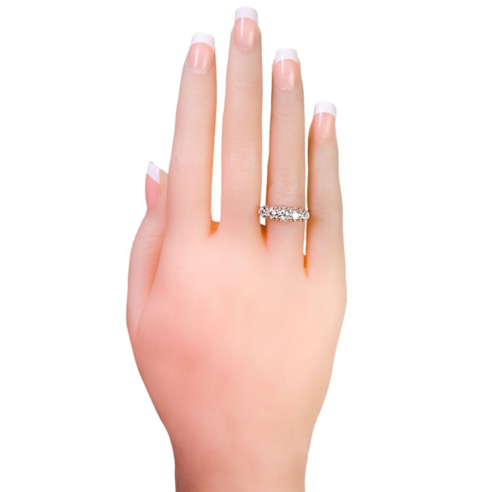 Antique Edwardian Old European Cut Diamond Ring, Platinum