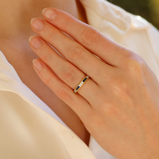 18 Carat Yellow Gold Sapphire And Diamond Eternity Ring
