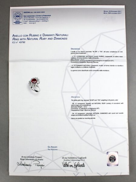 Vintage Burma Ruby and Diamond Cluster Ring, 18ct White Gold