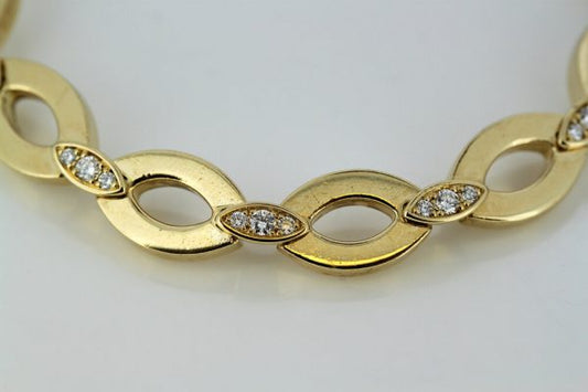 Vintage Cartier Diamond Set 18ct Yellow Gold Bracelet