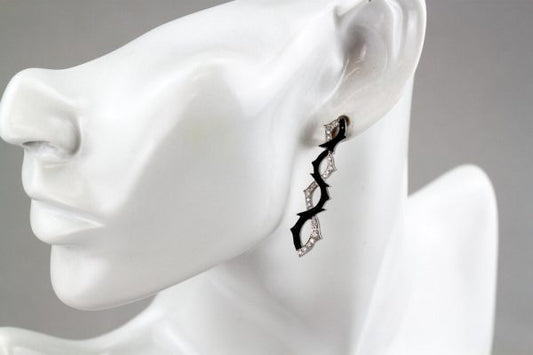 Stephen Webster Black and White Diamond Earrings, 18ct White Gold