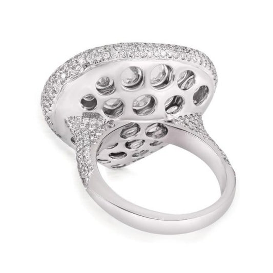 Rose Cut Diamond Cocktail Ring, 3.27 carat total, 18ct White Gold