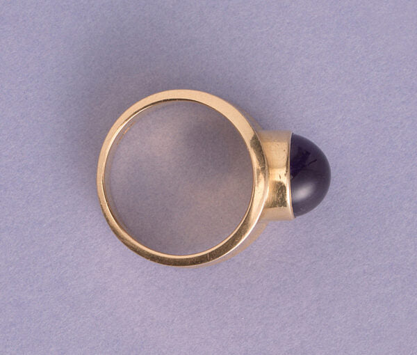 Georg Jensen Cabochon Cut Amethyst 18ct Yellow Gold Ring, Circa 1967