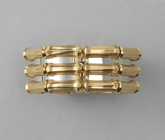 Cartier Bi-Colour 18ct Gold Bamboo Cuff Bangle Bracelet, Signed and numbered 640927