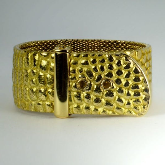 Tiffany and Co 18ct Yellow Gold Crocodile Buckle Bracelet by Angela Cummings