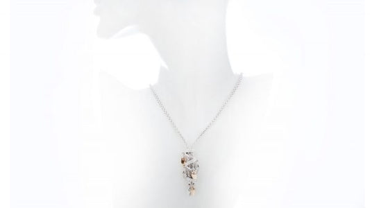 Fope 18ct White Gold Necklace; with 0.52 carats brilliant cut Diamond set rondels, Made in Italy, Circa 2000s