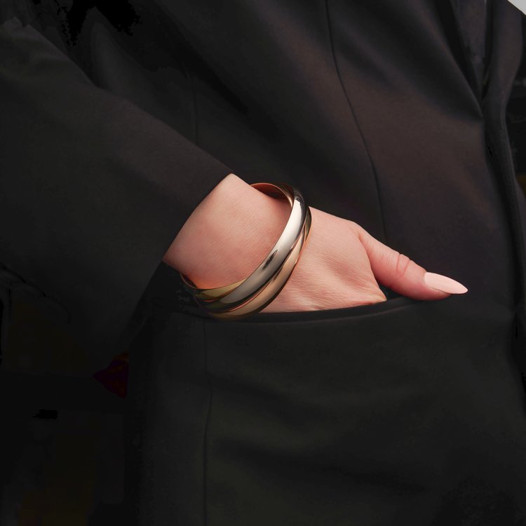 Vintage Cartier Tri Gold Trinity Bangle Bracelet