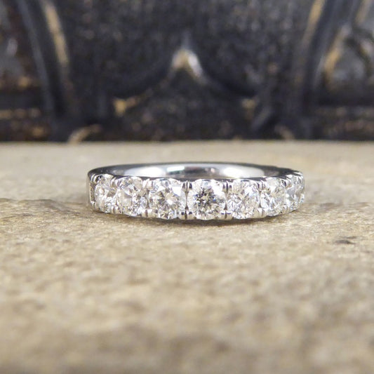 1.10ct Modern Brilliant Cut Diamond Half Eternity Ring