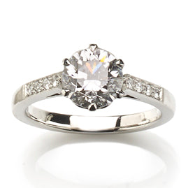 1.60cts Old European Cut Diamond Platinum Ring