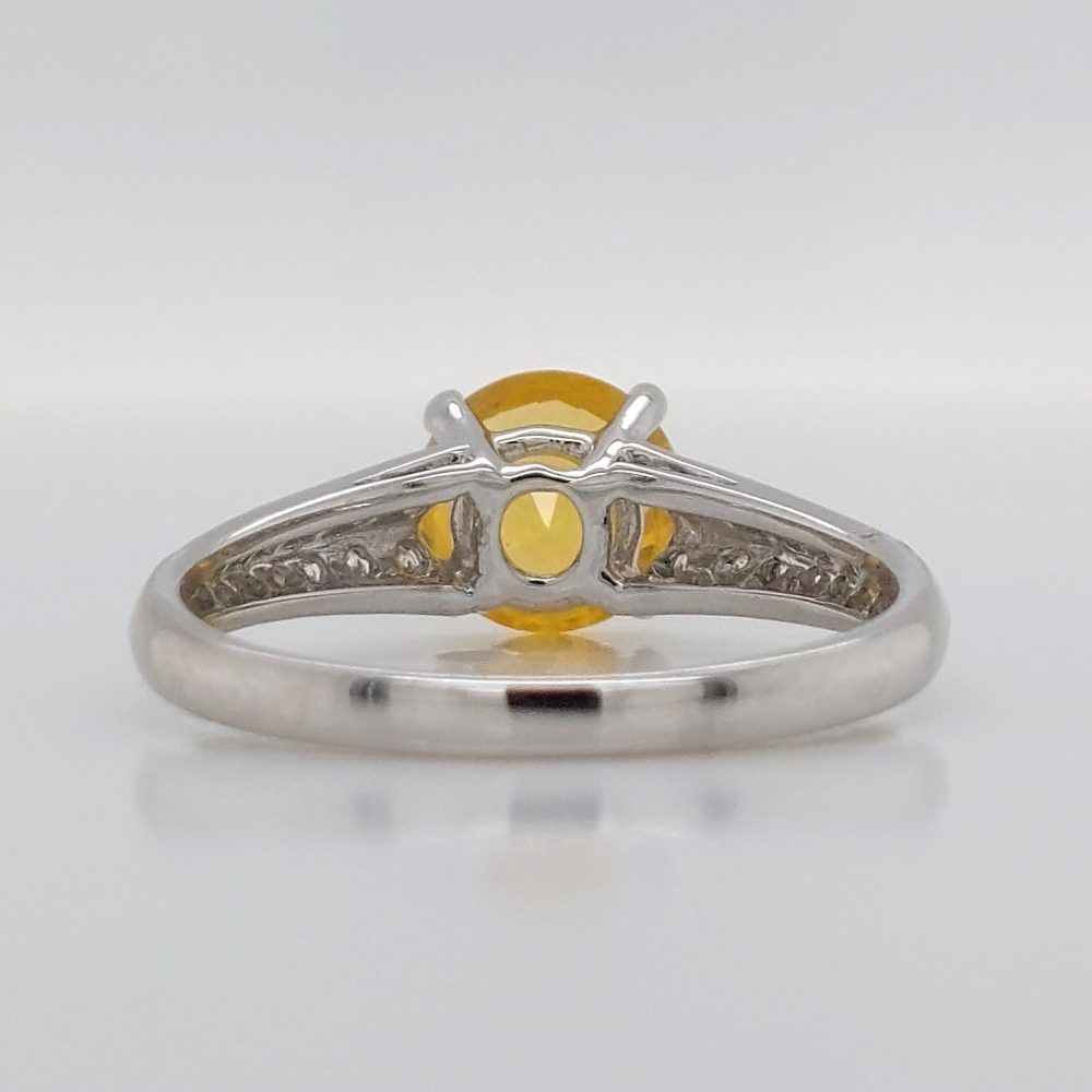 1.80ct Yellow Sapphire and Diamond Solitaire Ring