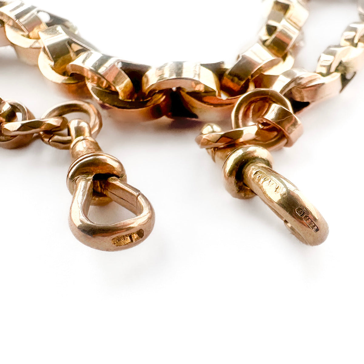 Edwardian Antique Graduated Fancy Link Curb Chain Necklace