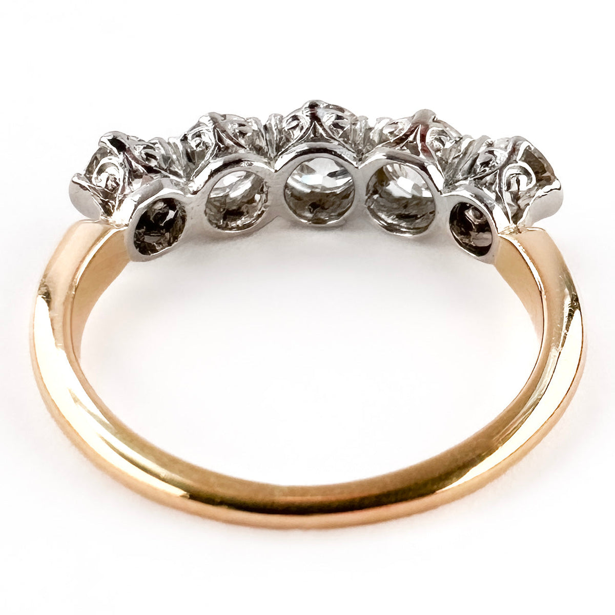 Antique Edwardian Old Diamond Five Stone Ring, 1.75 carats
