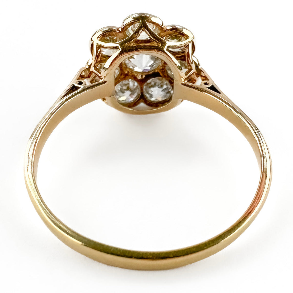 Victorian Antique Old Cut Diamond Daisy Cluster Engagement Ring, 1.75 carats