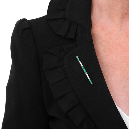 Art Deco Emerald and Diamond Bar Brooch