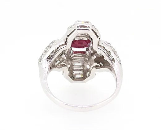 Mozambique Ruby and Diamond Dress Ring, 18ct White Gold