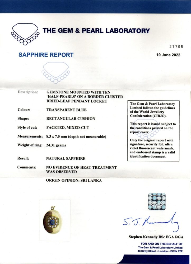 Victorian Antique Russian 2.60ct Ceylon Sapphire and Natural Pearl Cluster Gold Locket Pendant