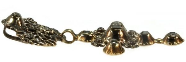 Antique Mid 18th Century Rose Cut Diamond Set 18ct Gold Cross Pendant