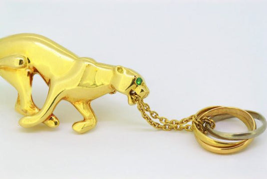 Vintage Cartier Panthere Trinity 18ct Gold Brooch