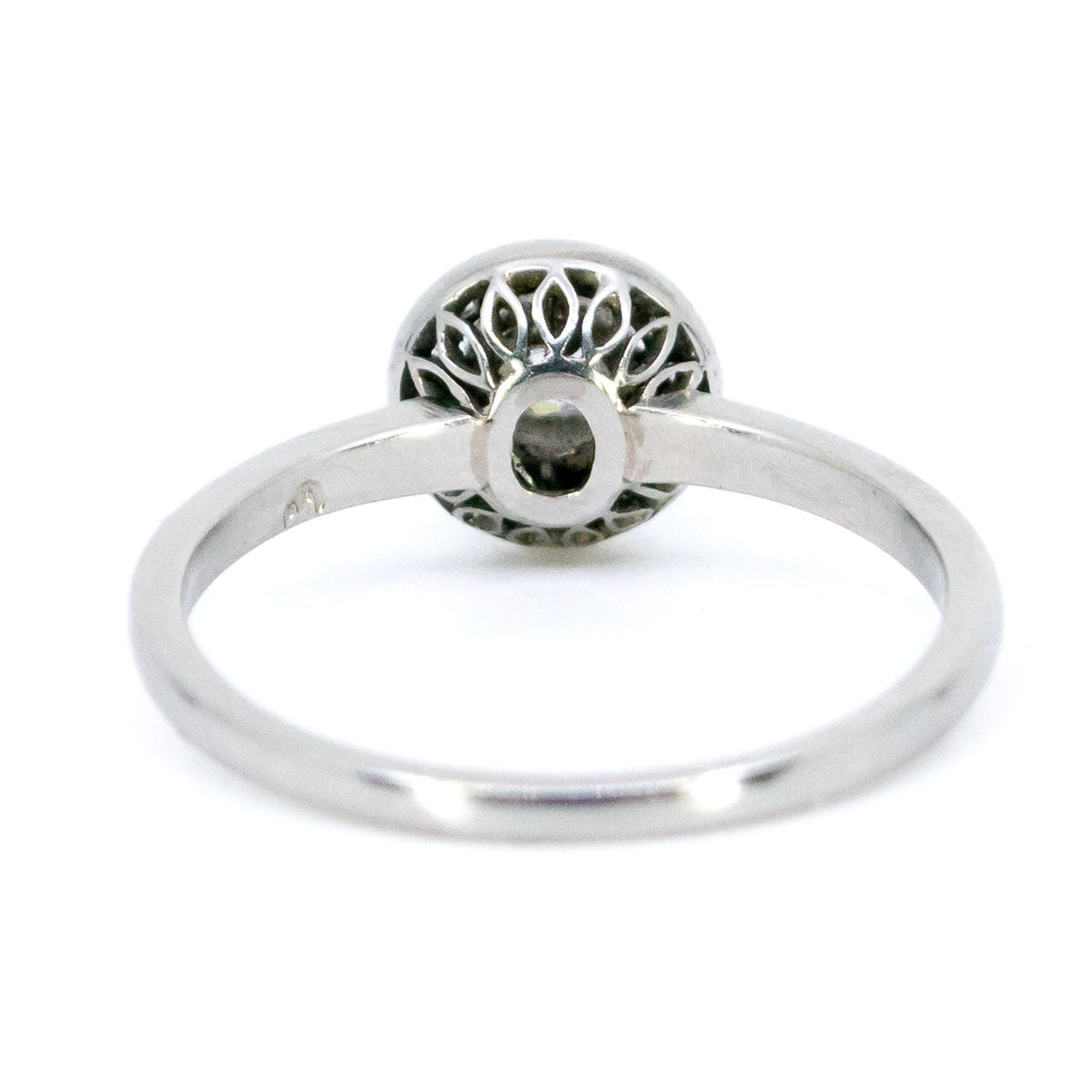 Vintage Platinum Old Mine-Cut Diamond Halo Cluster Ring