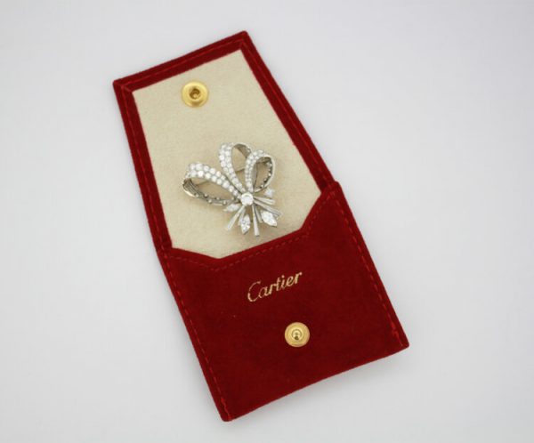 Vintage Cartier 7.67ct Diamond Brooch Pendant in 18ct White Gold