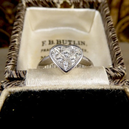 Heart Shaped Diamond Ring, 1.20 Carat Total, set in 18ct White Gold