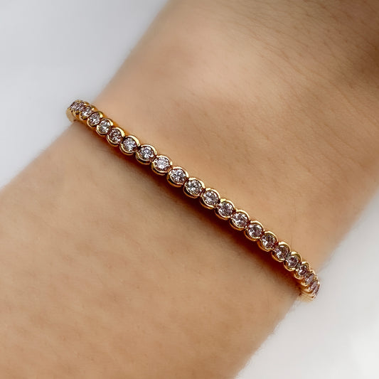 Vintage 3ct Natural Light Pink Diamond Line Bracelet