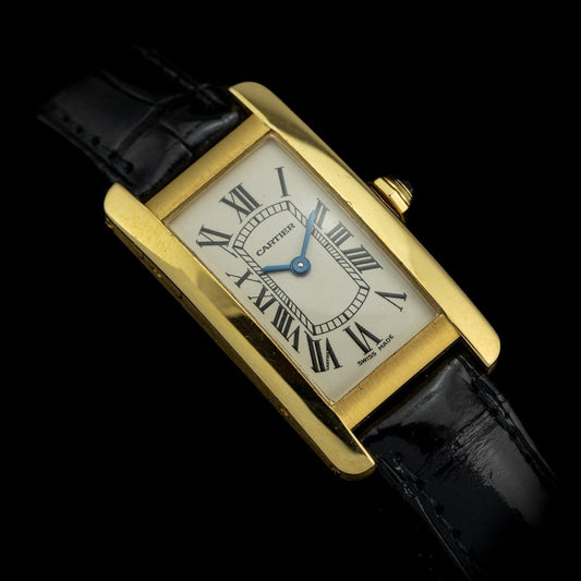 Vintage Cartier Tank Americaine 2482 Ladies 18ct Yellow Gold Quartz Watch