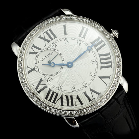 Vintage Ladies Cartier Ronde Louis WR007002 Manual Watch With Factory Diamond Bezel