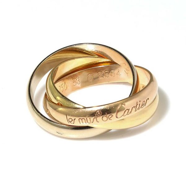 Les Must de Cartier 18ct Tri Colour Gold Trinity Band Ring