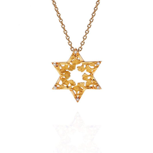 Carrera y Carrera 18ct Yellow Gold Star Pendant Necklace with Diamonds
