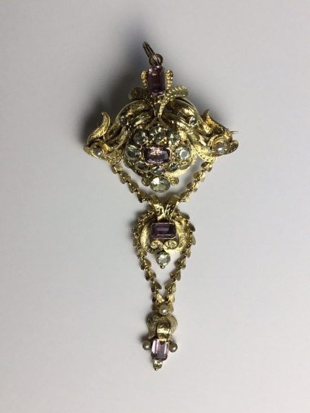 Antique Georgian Gem Set Brooch Pendant in High Carat Gold