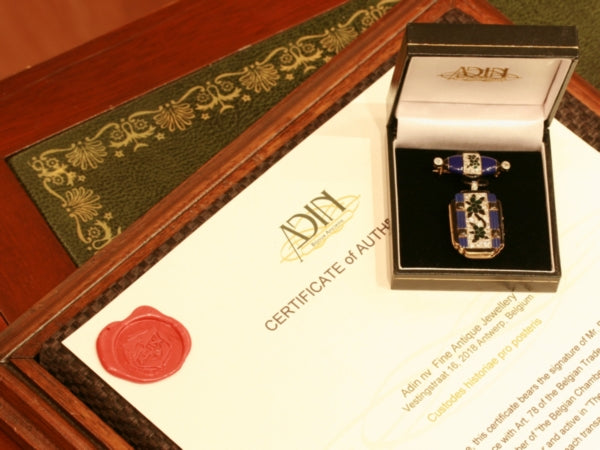 Antique Art Deco Diamond Set Blue Enamel Ladies Watch