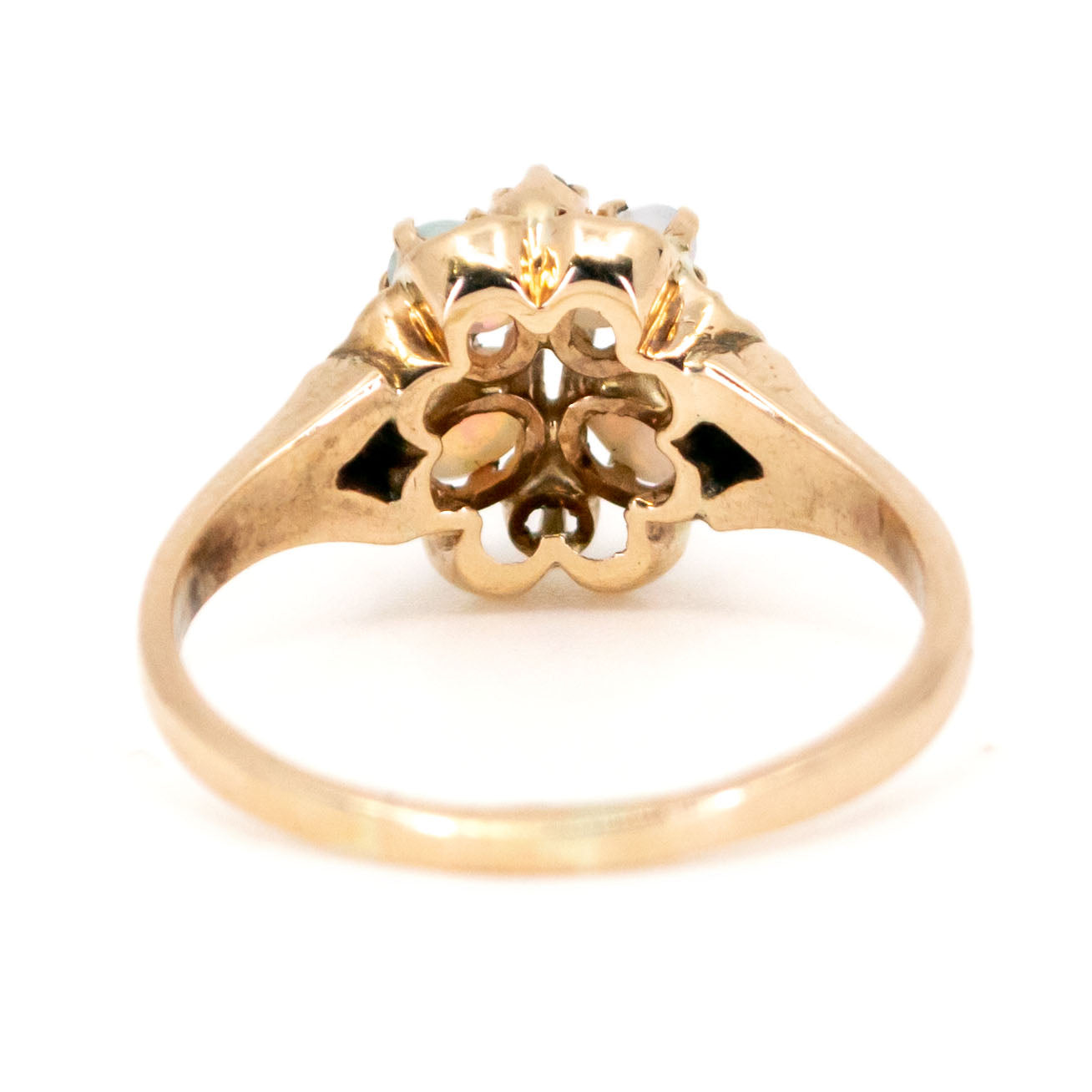 Victorian 10 Carat Yellow Gold Opal and Diamond Ring