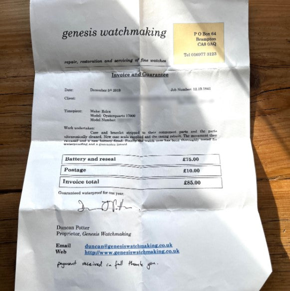 Vintage Rolex Oysterquartz Datejust 17000 Steel Watch with papers