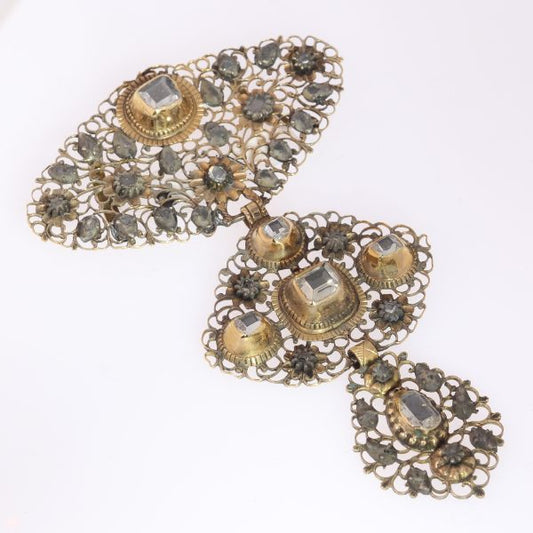 Antique Georgian Old Cut Diamond Cross Pendant, 18ct Rose Gold