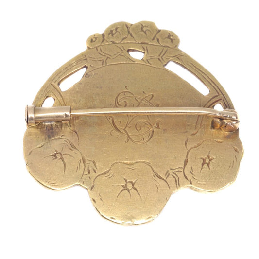 Antique Art Nouveau Zacha Diamond Set 18ct Gold Brooch