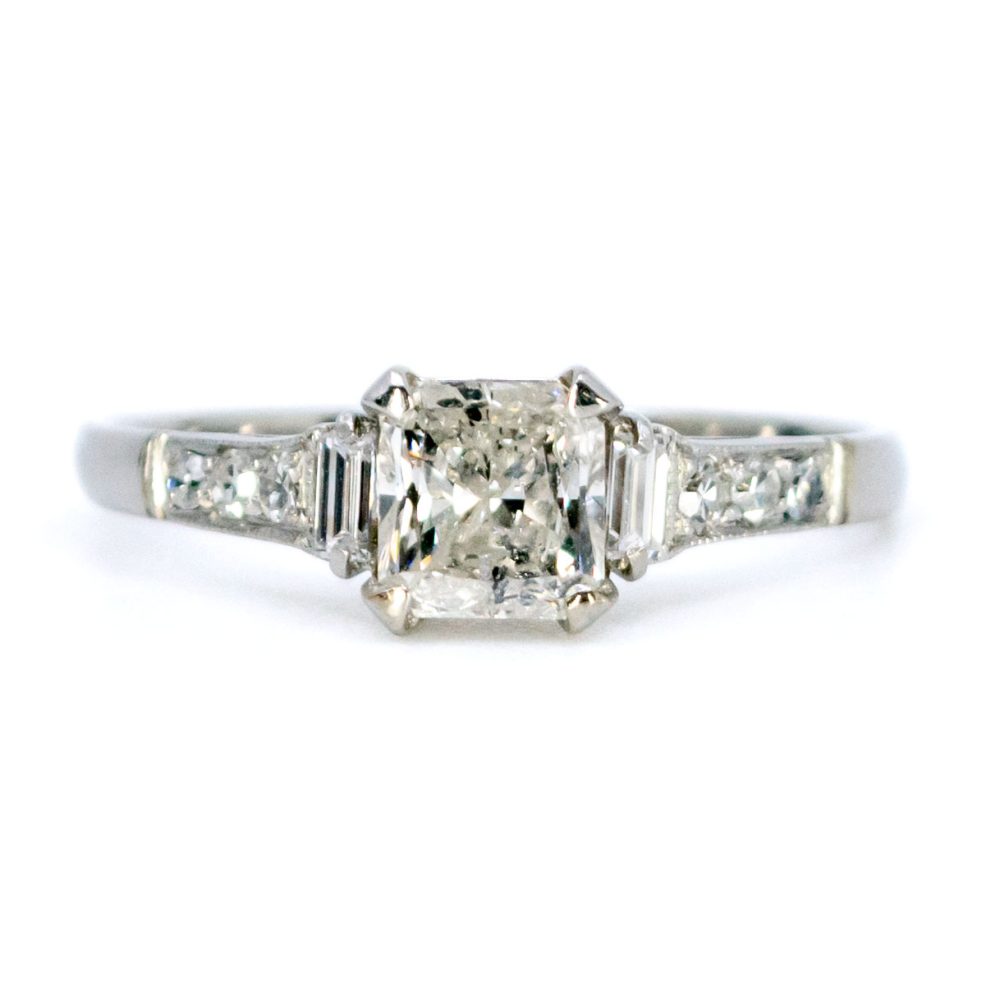 Vintage Solitaire Diamond Ring In Platinum