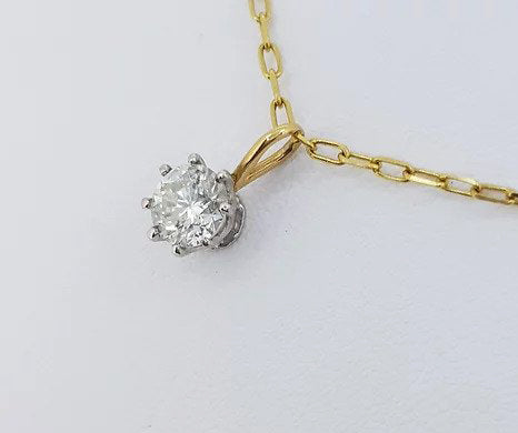 0.75ct Diamond Solitaire Pendant and Chain, 18ct Yellow Gold