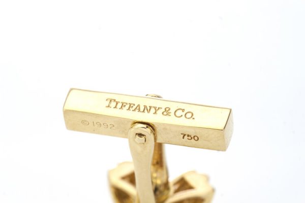 Tiffany and Co 18ct Yellow Gold Cross Cufflinks, in original box. Made in 1992