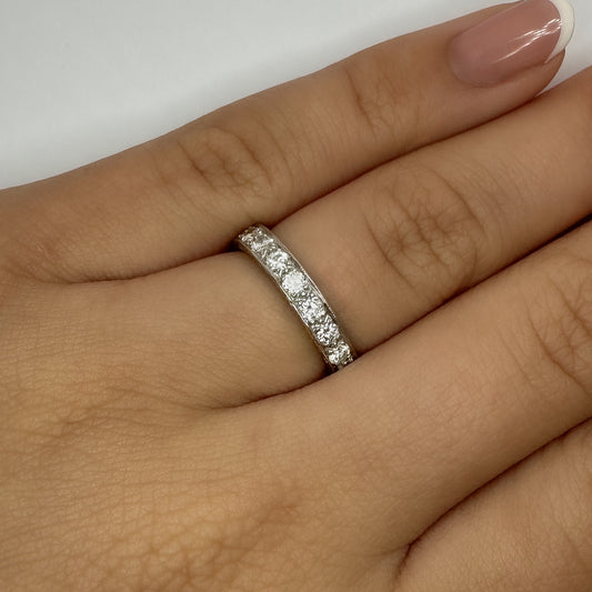 Vintage Diamond Full Eternity Band Ring in Platinum