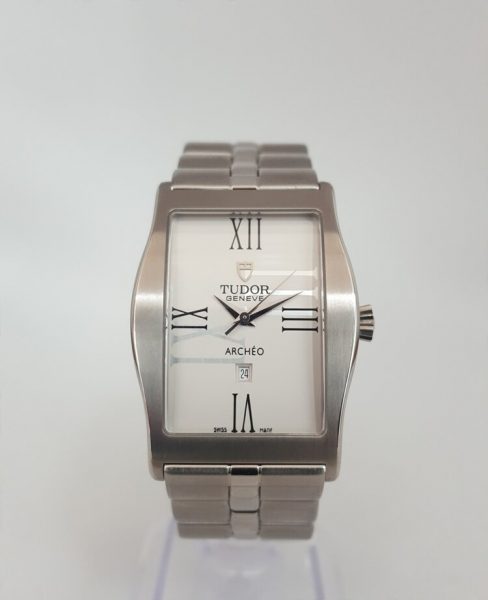 Tudor Archeo His and Hers Watches, Unworn with Box and Papers, both in stainless steel with matching bracelets. Gents automatic model number 30110. Ladies quartz model number 30210