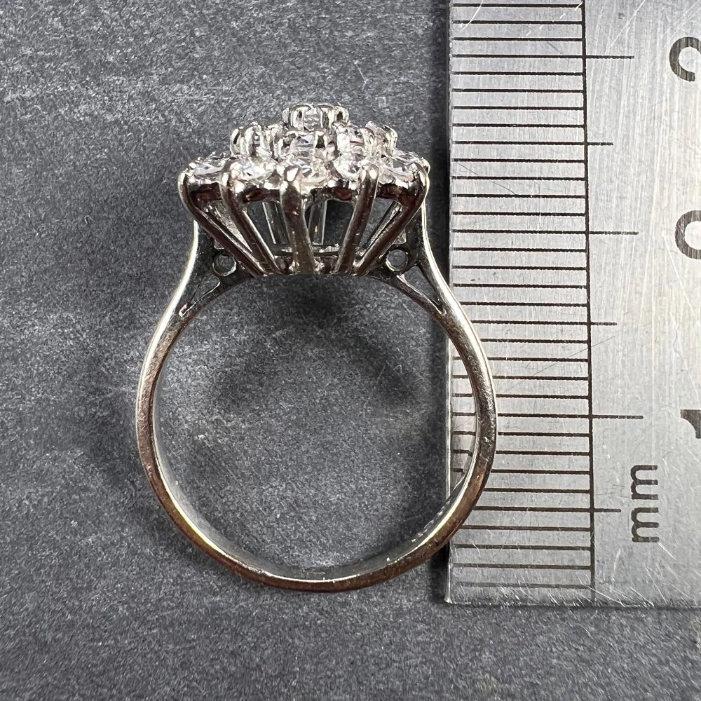Diamond Cluster Dress Ring in 18ct White Gold, 1.90 carat total
