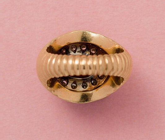 Vintage 3.25ct Burma Ruby and Diamond Cluster Dress Ring