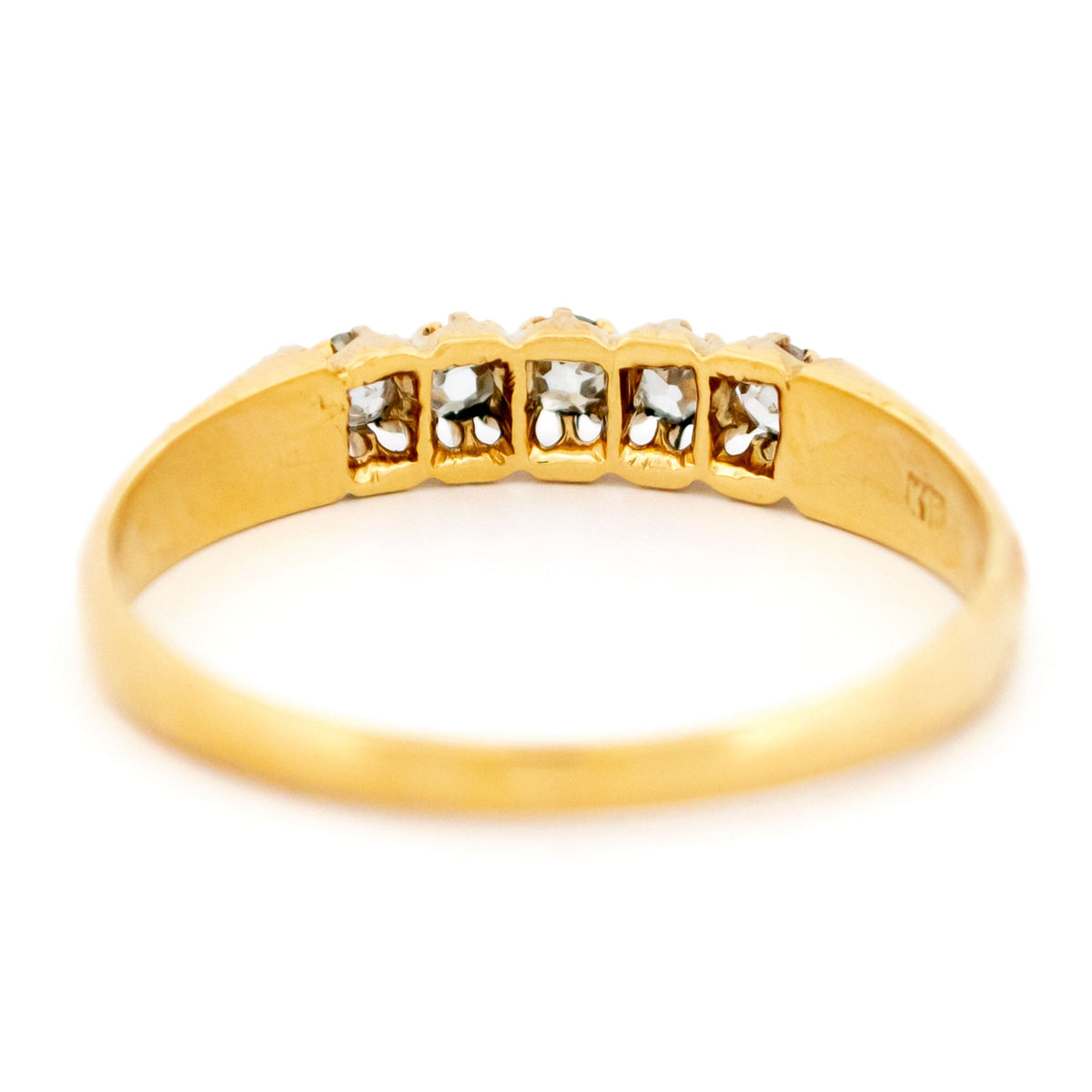 Victorian 14 Carat Yellow Gold Diamond Five Stone Ring, 0.30 Carat