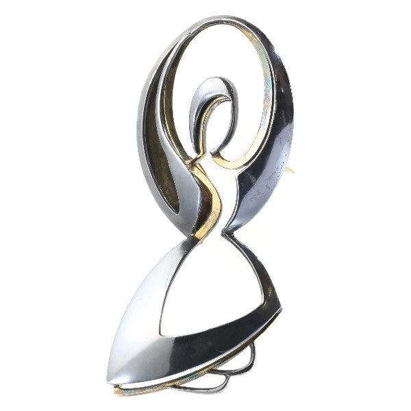 Vintage Chris Steenbergen Gold and Silver Brooch 'The Rope Jumper'